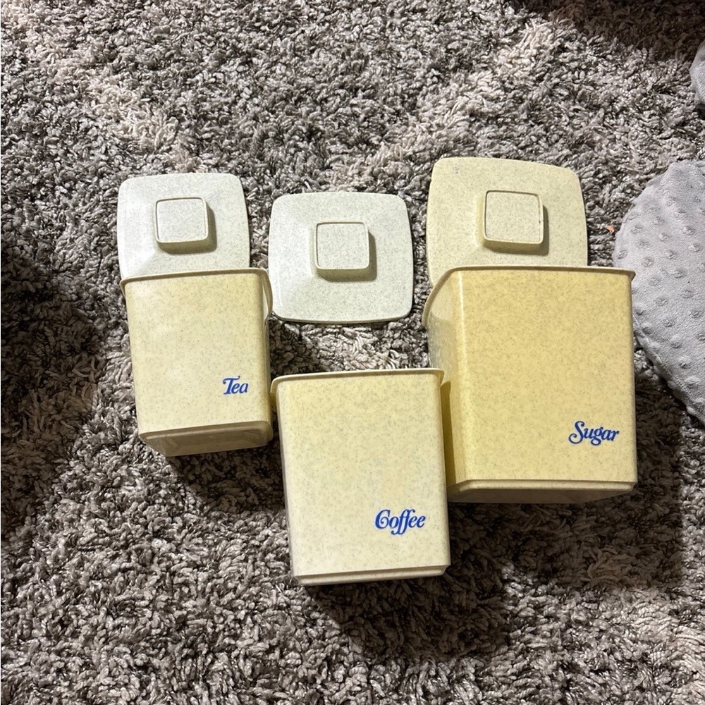 Cream and Yellow Food Storage Kitchen Set